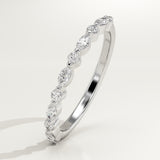 0.32 TCW Round & Marquise Cut Lab-Grown Diamond Half Eternity Wedding Band
