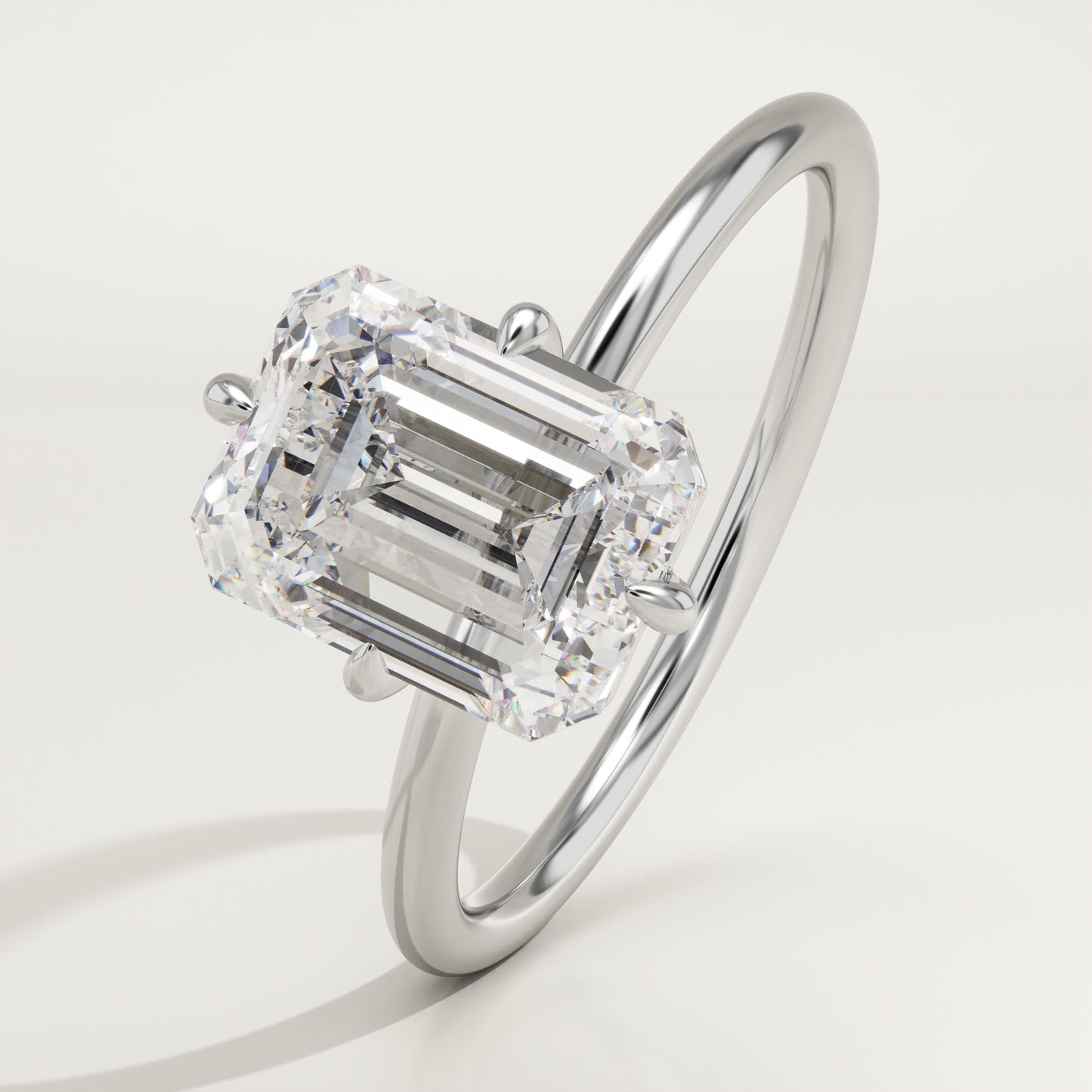 Emerald Cut Solitaire Lab-Grown Diamond Engagement Ring