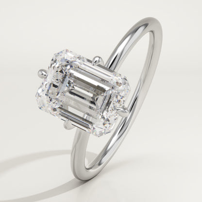 Emerald Cut Solitaire Lab-Grown Diamond Engagement Ring