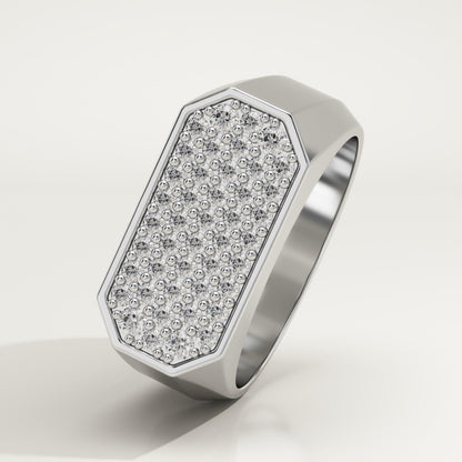 0.41 TCW Round Lab-Grown Diamond Multi Stone Wedding Band For Men