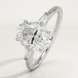 2.0 CT Oval Cut Three Stone Lab-Grown Diamond Engagement Ring