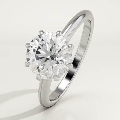 2 CT Round Cut Solitaire Moissanite Engagement Ring