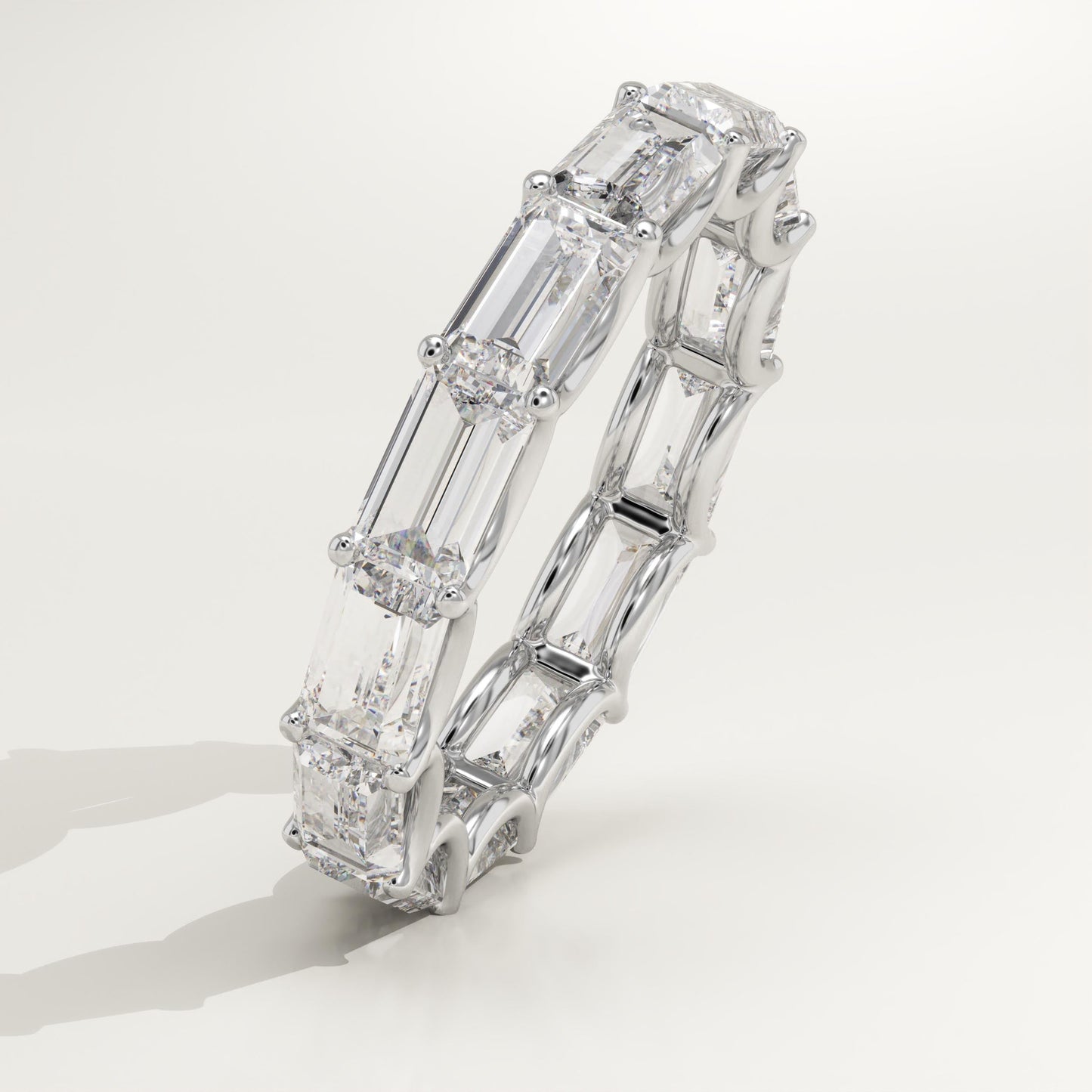 2.55 TCW Emerald Lab-Grown Diamond Full Eternity Wedding Band