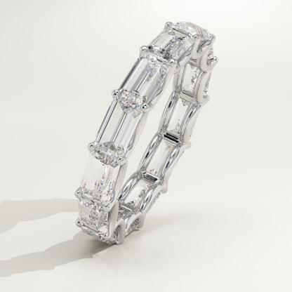 2.55 TCW Emerald Lab-Grown Diamond Full Eternity Wedding Band
