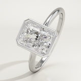 2.0 CT Radiant Cut Bezel Lab-Grown Diamond Engagement Ring