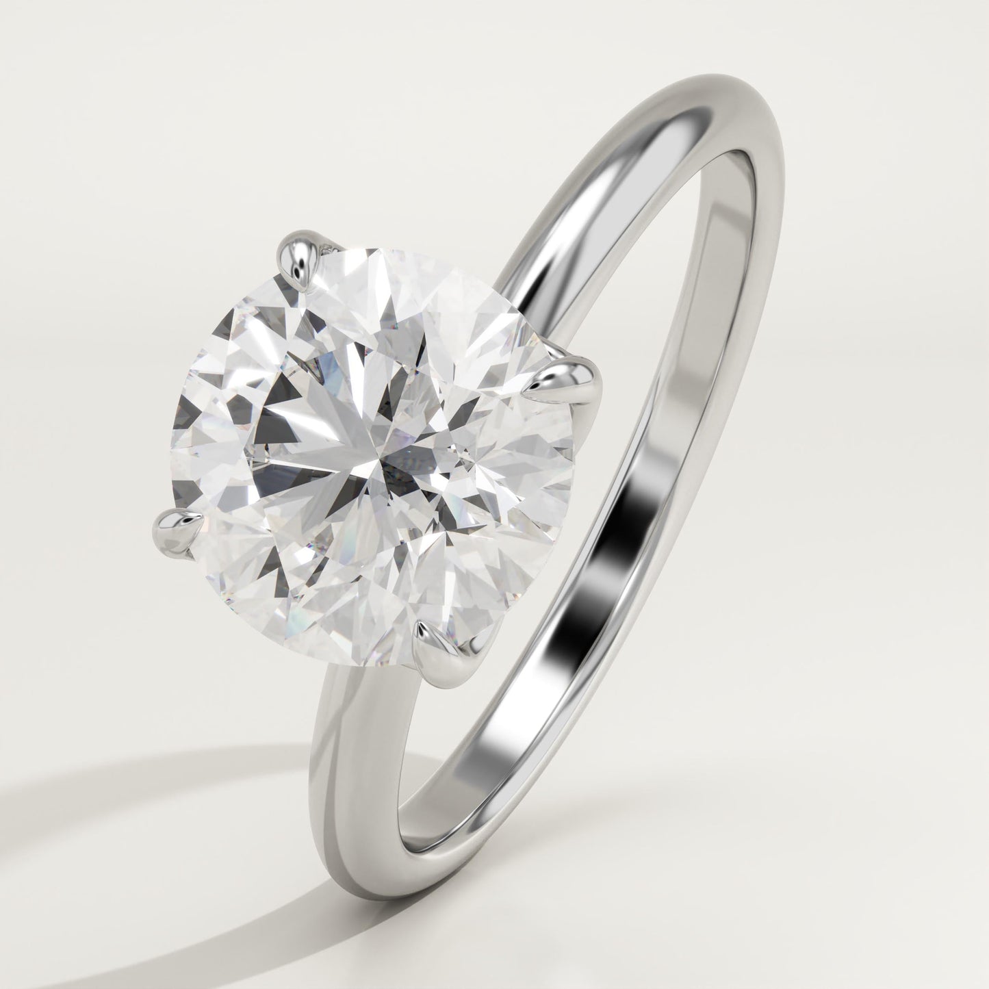 2 CT Round Cut Solitaire Moissanite Engagement Ring