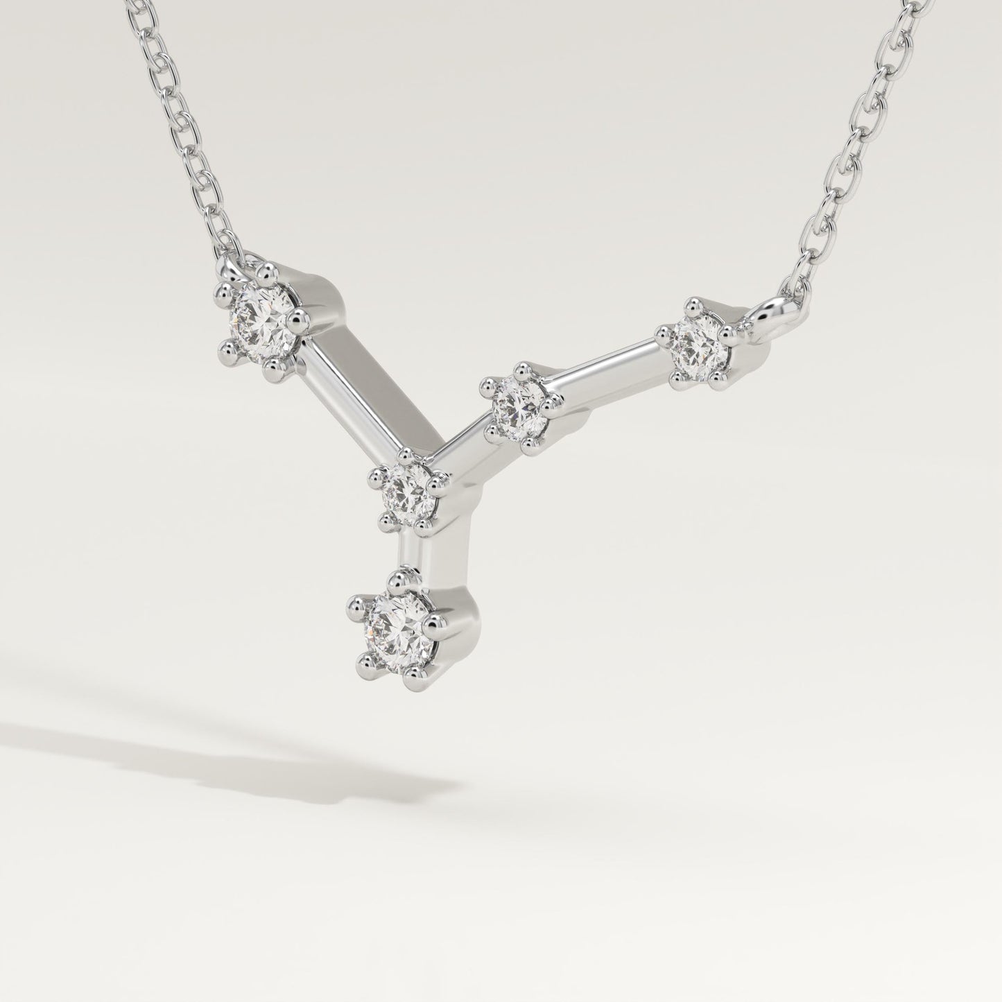 0.116 TCW Round Lab-Grown Diamond Cancer Constellation Necklace
