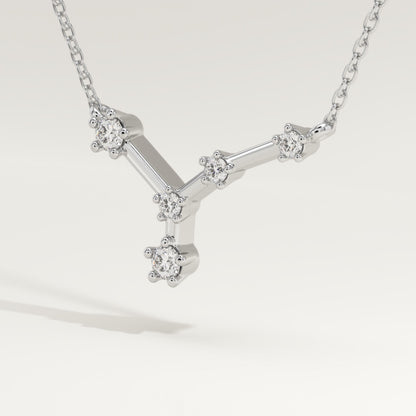 0.116 TCW Round Lab-Grown Diamond Cancer Constellation Necklace