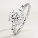 2.0 CT Round Cut Three Stone Lab-Grown Diamond Engagement Ring