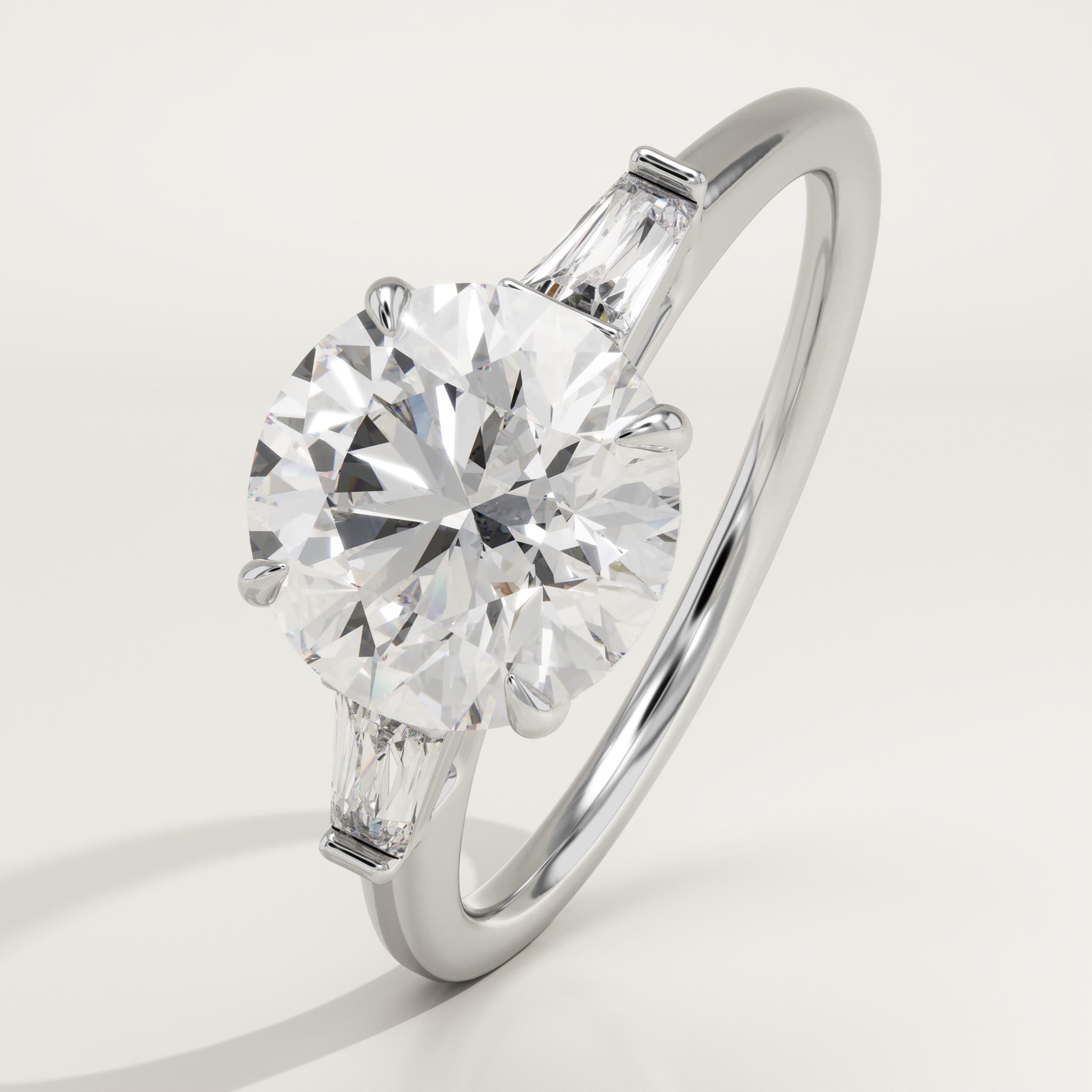 2.0 CT Round Cut Three Stone Lab-Grown Diamond Engagement Ring