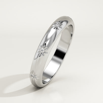 0.10 TCW Round Lab Grown Diamond Flush Setting Wedding Band (US Size 4.5 Ready To Ship)