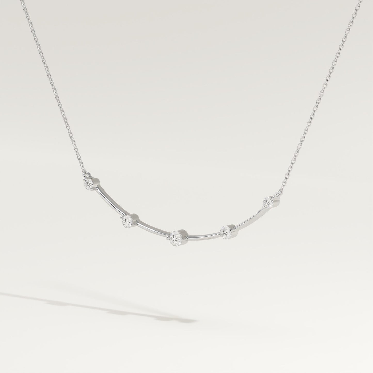 0.31 TCW Round Lab-Grown Diamond Smile Charm Necklace