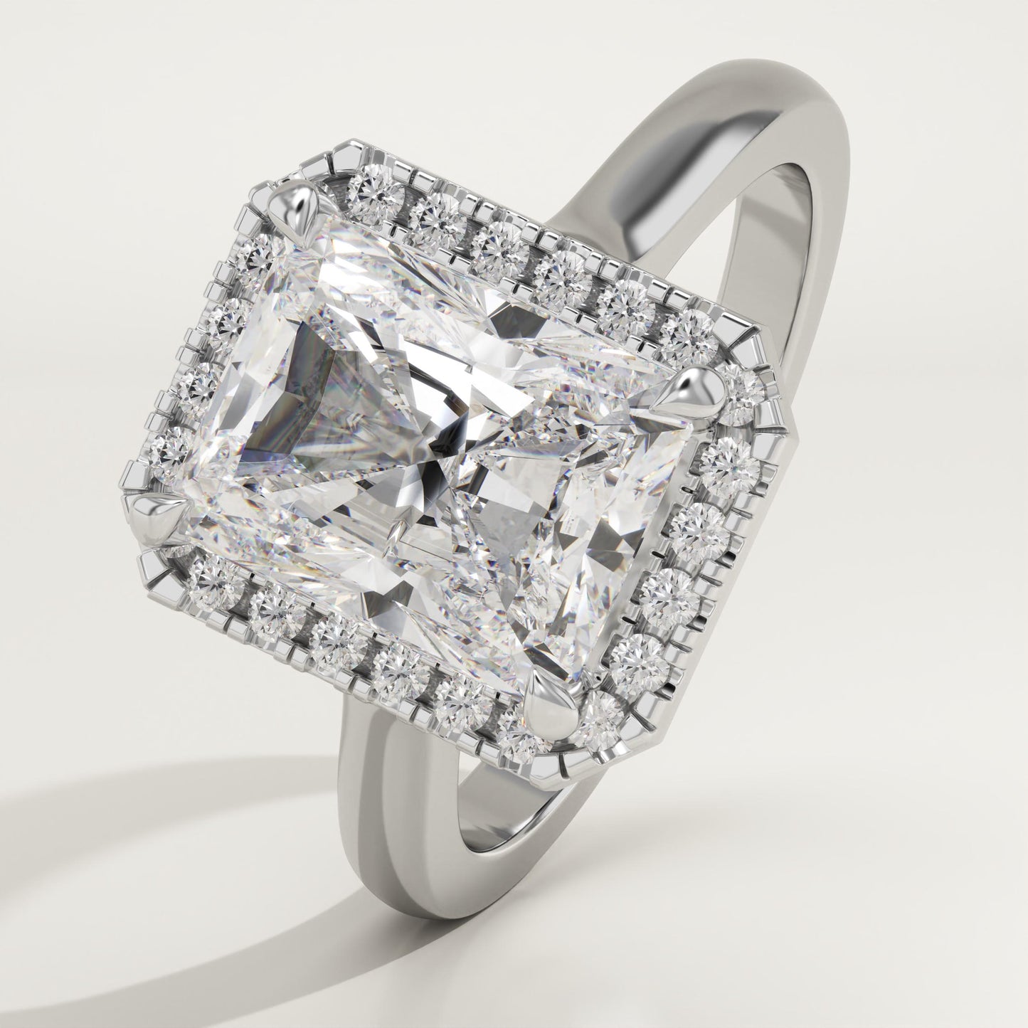 Radiant Cut Halo Lab-Grown Diamond Engagement Ring