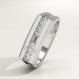 0.28 CT Round Shaped Flush Setting Lab-Grown Diamond Wedding Band For Men