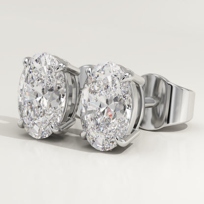 1 TCW Oval Lab-Grown Diamond Stud Earrings