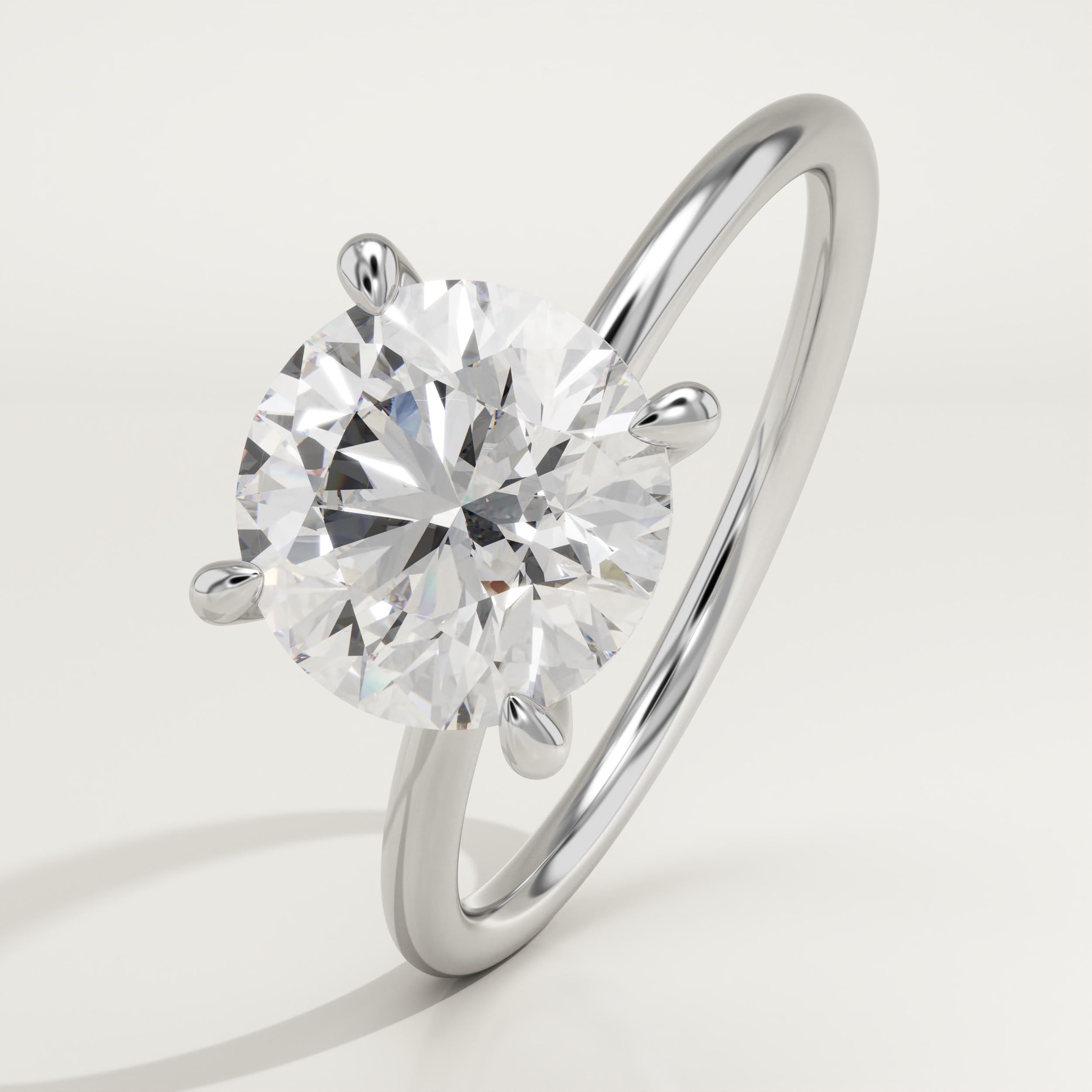 2.0 CT Round Cut Solitaire Lab-Grown Diamond Engagement Ring