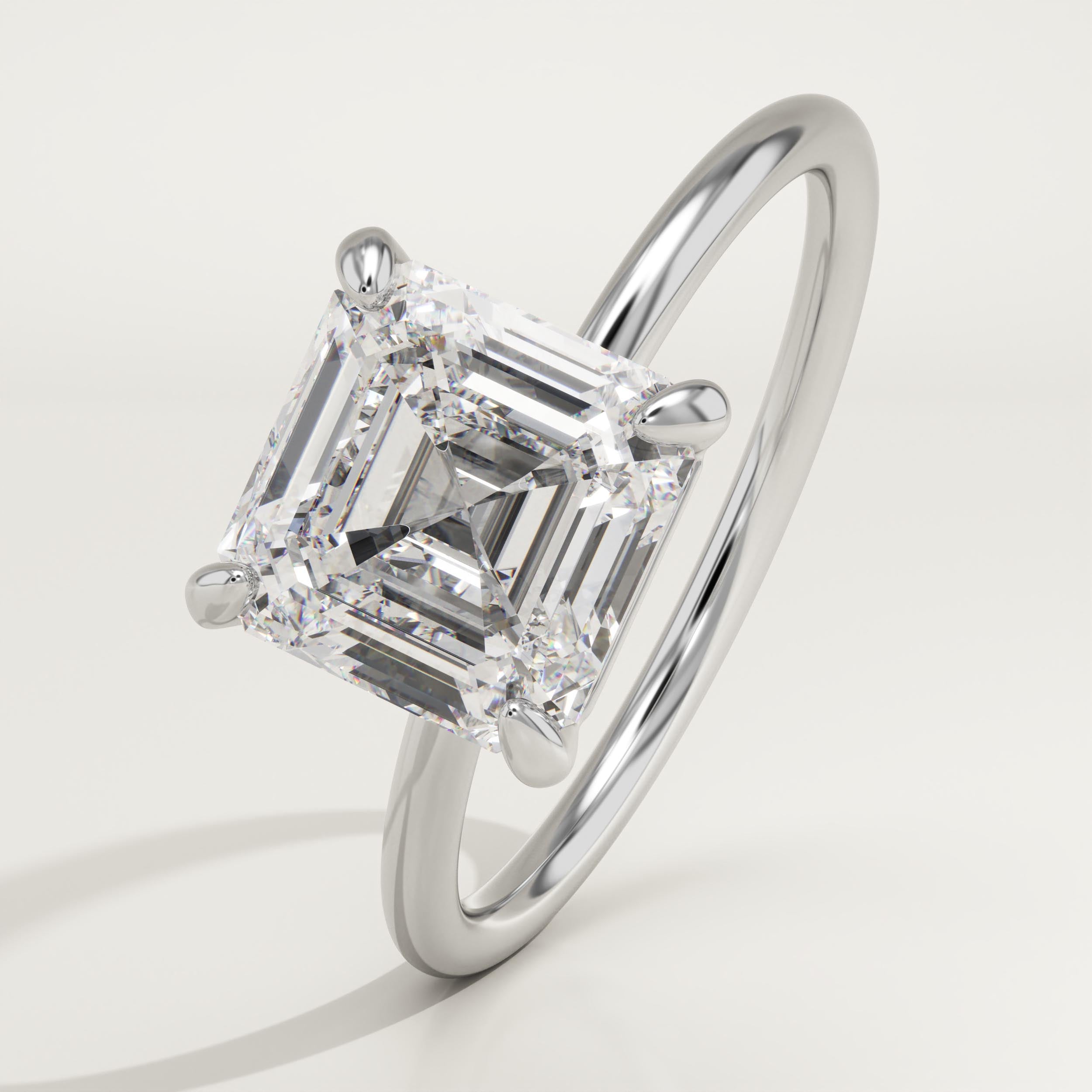 2.0 CT Asscher Cut Solitaire Lab-Grown Diamond Engagement Ring