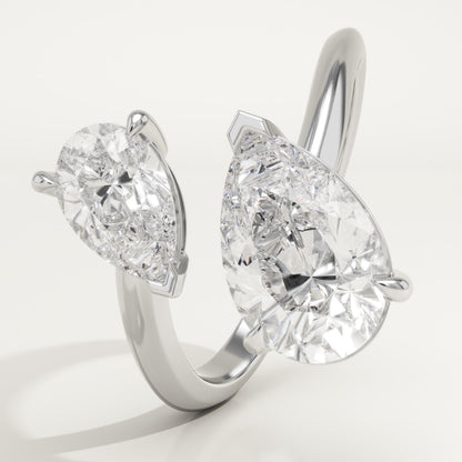 2.75 TCW Pear Cut Toi Et Moi Lab-Grown Diamond Engagement Ring