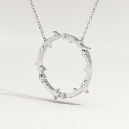 0.09 TCW Round Lab-Grown Diamond Circle Charm Necklace
