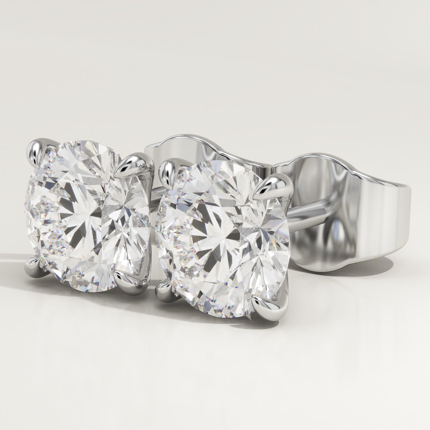 1 TCW Round Lab-Grown Diamond Stud Earrings
