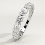 1.35 TCW Oval Cut Lab-Grown Diamond Half Eternity Wedding Band