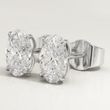 1 TCW Oval Lab-Grown Diamond Stud Earrings
