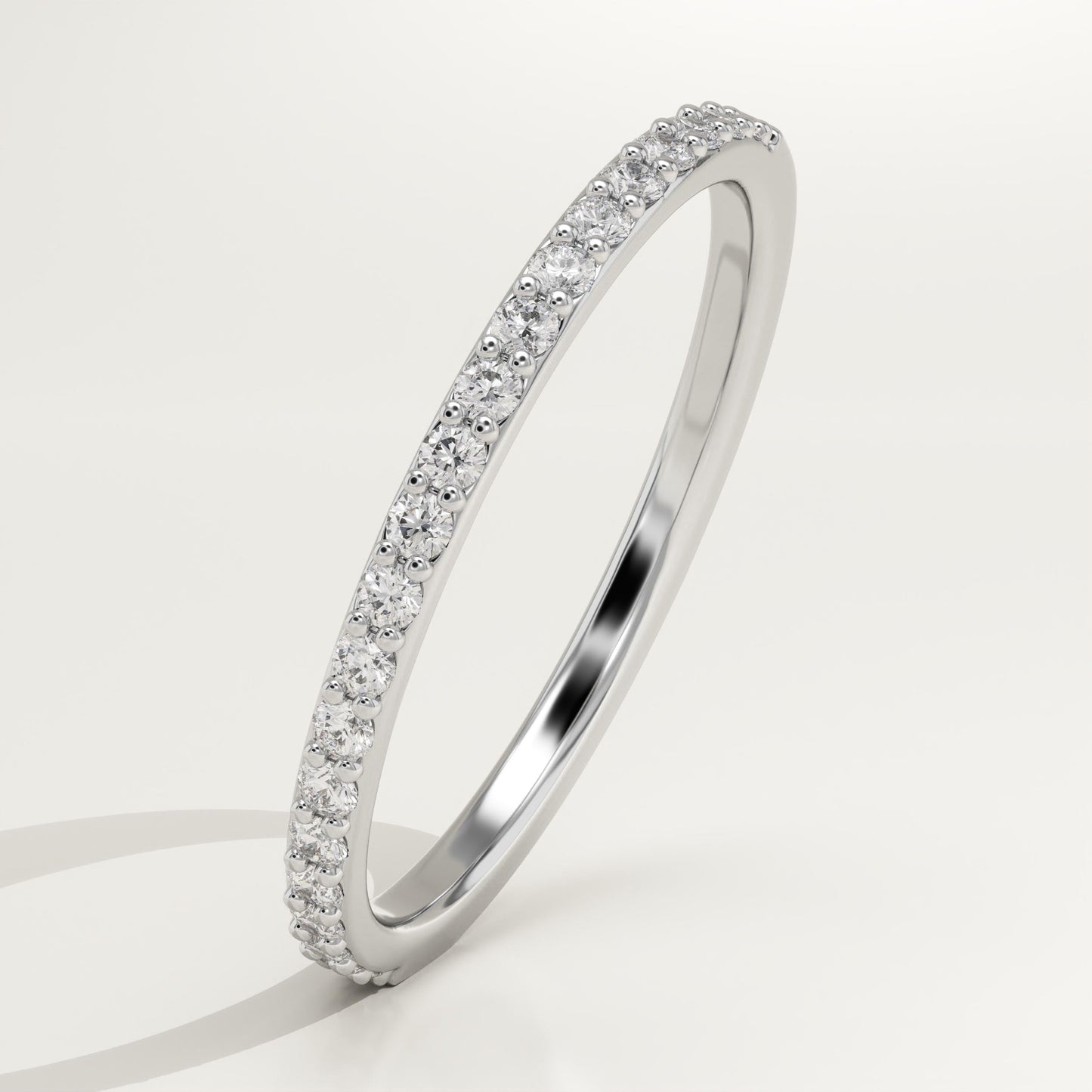 0.18 TCW Round Lab-Grown Diamond Half Eternity Wedding Band