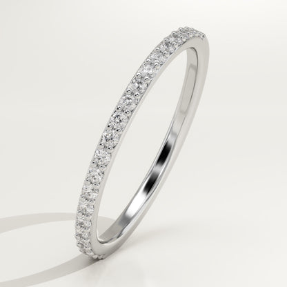 0.18 TCW Round Lab-Grown Diamond Half Eternity Wedding Band