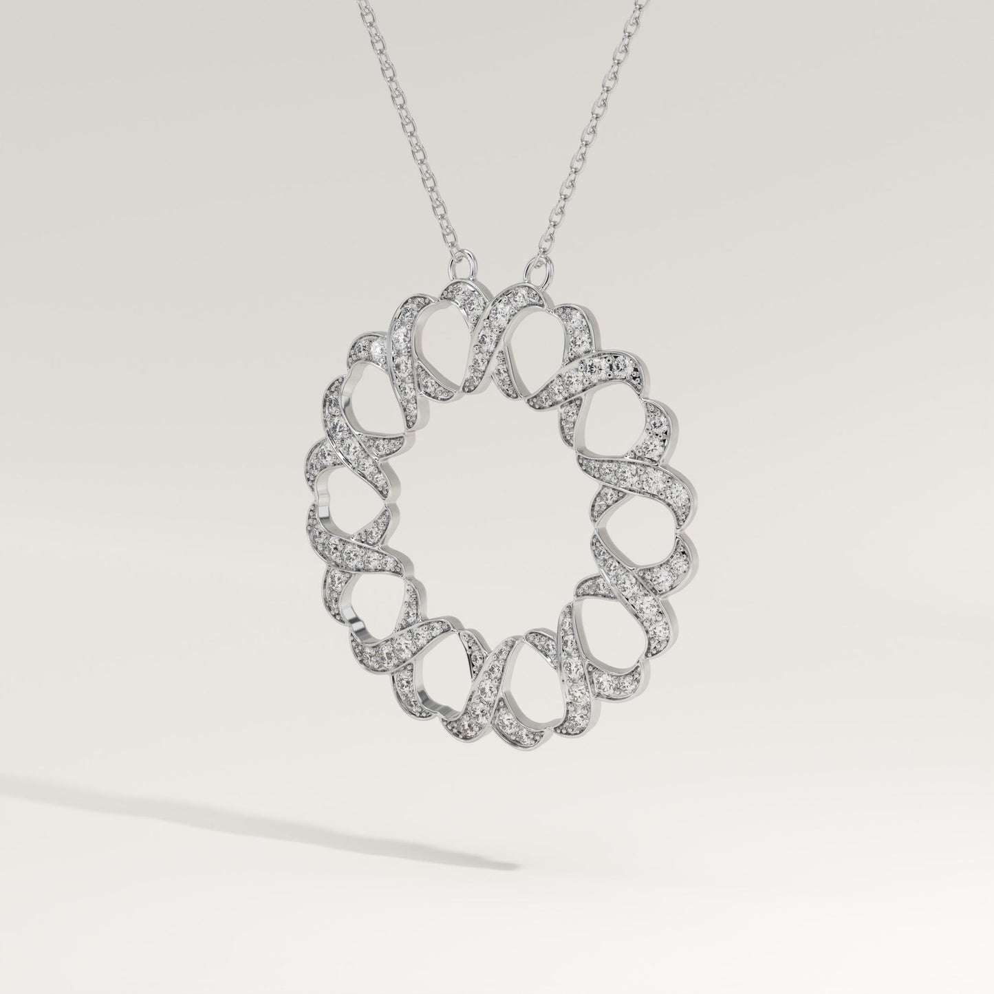 0.302 TCW Round Lab-Grown Diamond Charm Necklace