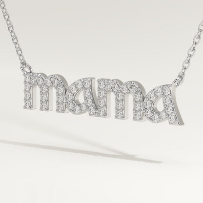 0.17 TCW Round Lab-Grown Diamond Mama Charm Necklace