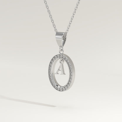 0.05 TCW Round Lab-Grown Diamond A Initial Necklace