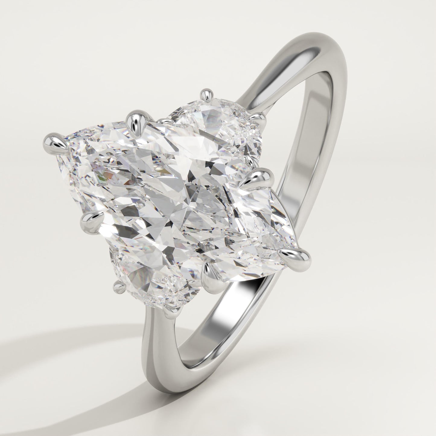1.75 CT Marquise Cut Three Stone Moissanite Engagement Ring