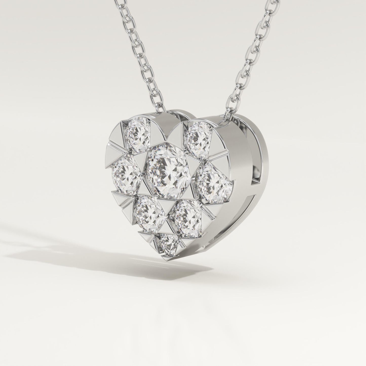 0.475 TCW Round Lab-Grown Diamond Heart Shaped Charm Necklace