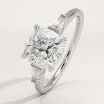 2.0 CT Cushion Cut Three Stone Lab-Grown Diamond Engagement Ring