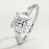 2.0 CT Cushion Cut Three Stone Lab-Grown Diamond Engagement Ring