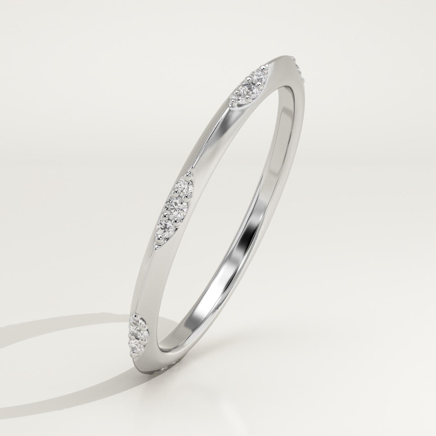 0.09 TCW Round Lab-Grown Diamond Flush Setting Wedding Band