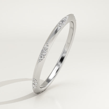 0.09 TCW Round Lab-Grown Diamond Flush Setting Wedding Band
