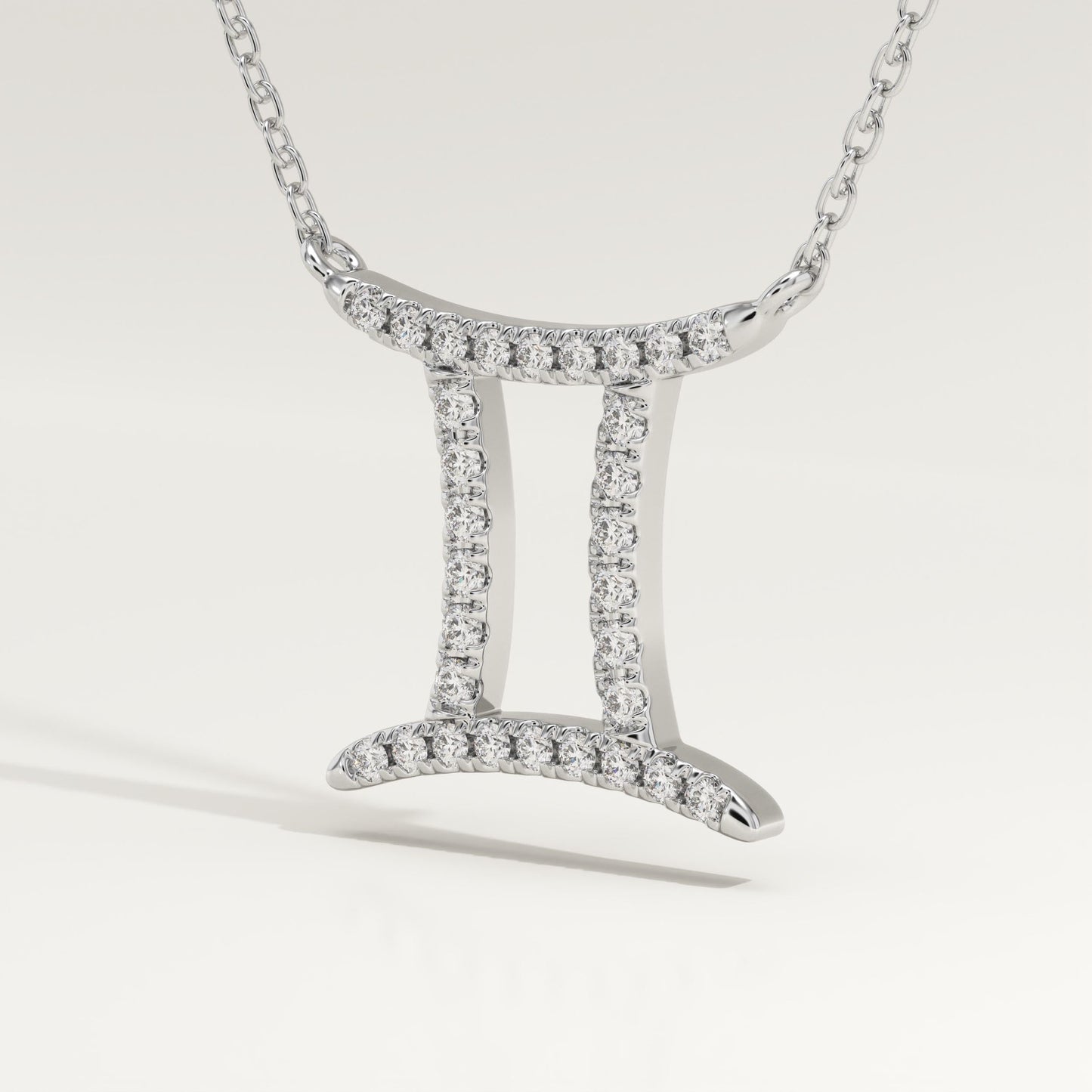 0.13 TCW Round Lab-Grown Diamond Gemini Zodiac Necklace