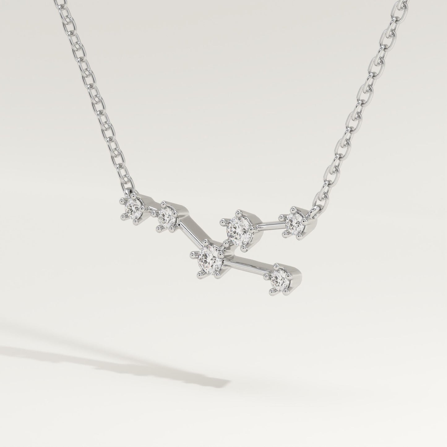 0.062 TCW Round Lab-Grown Diamond Taurus Constellation Necklace