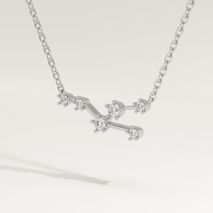 0.062 TCW Round Lab-Grown Diamond Taurus Constellation Necklace