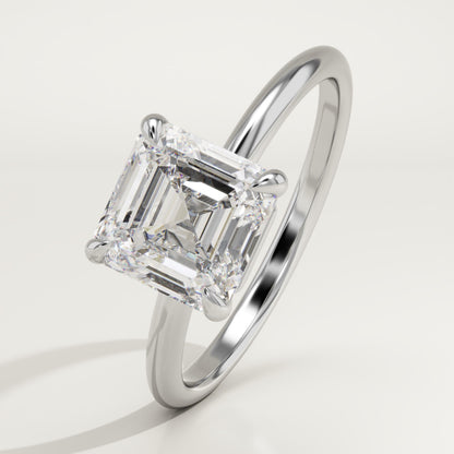 1.75 CT Asscher Cut Solitaire Moissanite Engagement Ring