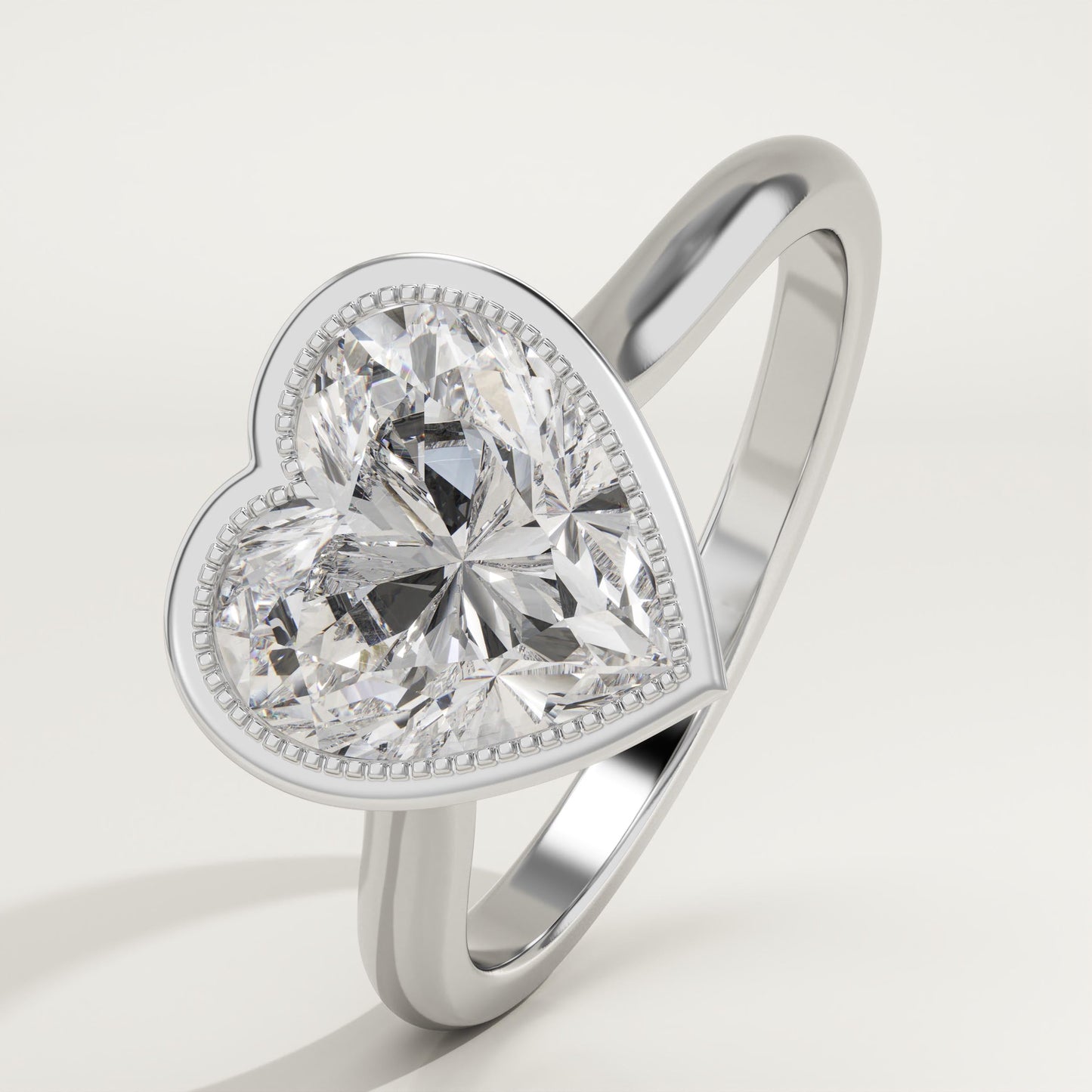 Heart Cut Bezel Lab-Grown Diamond Engagement Ring