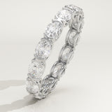 2.25 TCW Oval Cut Lab-Grown Diamond Full Eternity Half Bezel Wedding Band