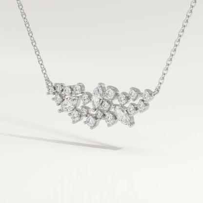 0.248 TCW Round & Marquise Lab-Grown Diamond Charm Necklace