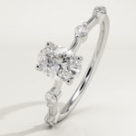 2.0 CT Oval Cut Dainty Pave Lab-Grown Diamond Engagement Ring