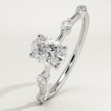 2.0 CT Oval Cut Dainty Pave Lab-Grown Diamond Engagement Ring
