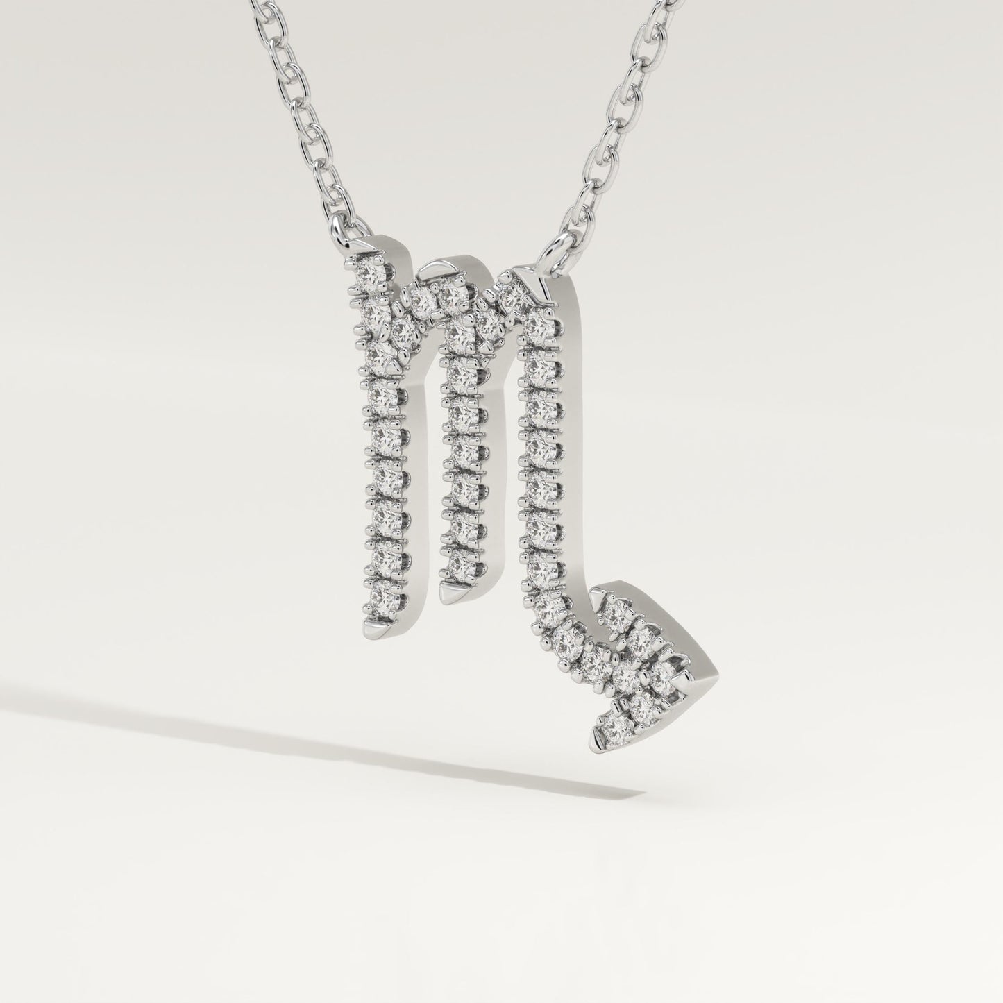 0.093 TCW Round Lab-Grown Diamond Virgo Zodiac Necklace