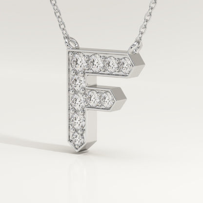 0.342 TCW Round Lab-Grown Diamond F Initial Necklace
