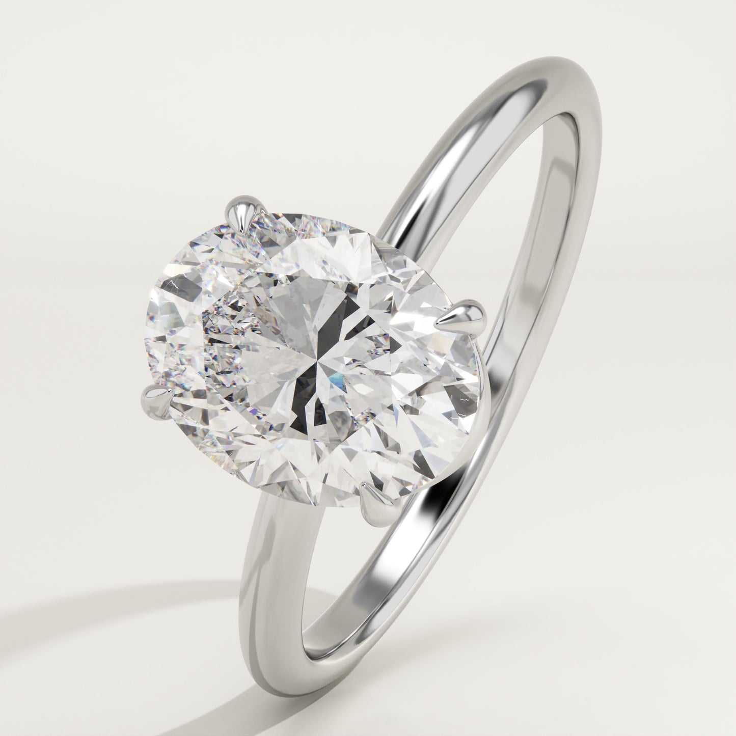 1.75 CT Oval Cut Solitaire Moissanite Engagement Ring