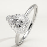 2.0 CT Pear Cut Half Bezel Lab-Grown Diamond Engagement Ring